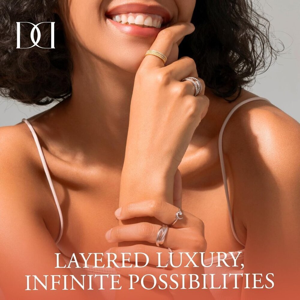 Sterling Silver Interlocking Ring Dainty Stackabl… - image 8